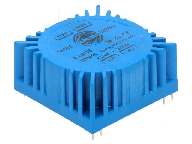 Transformator: ingegoten; 10VA; 115VAC,230VAC; 18V; 18V; 278mA Transformator: ingegoten; 10VA; 115VAC,230VAC; 18V; 18V; 278mA